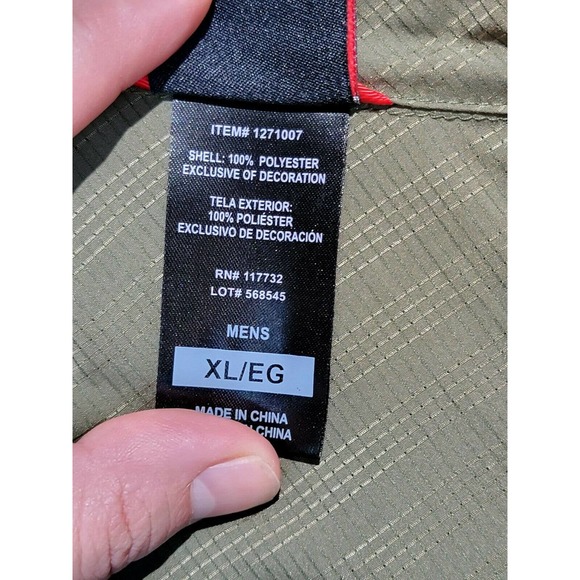 MENS XL GREEN GERRY SHORT SLEEVE BUTTON DOWN SHIRT 100% Polyester - Picture 3 of 5